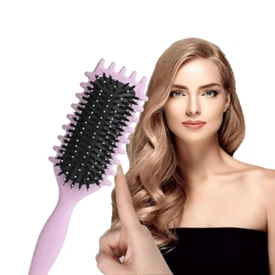 Imagen de 2024 Nueva Curl Hair Defining Brush Define Styling Cepillo Pelo Cerdas Jabalí, Unisex (D)