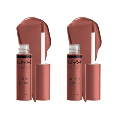 Imagen de NYX Professional Makeup, Brillo de Labios No pegajoso, Butter Gloss, Praliné, Pack Dúo