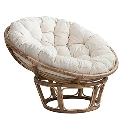 Imagen de Redonda Cojines de Silla, CojíN Silla papasan, Papasan Asiento Redondo sillón para Uso en Interiores y al Aire Libre,Blanco,140x140cm