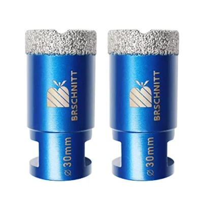 Imagen de Broca de Diamante 30MM BRSCHNITT Vacío Soldadura para Perforación en Seco Porcelana Azulejo Granito Mármol M14（2 Piezas）