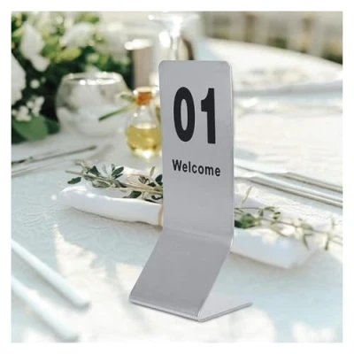 Imagen de KRXSOBNV, 1 25/50 Tarjetas de números Mesa Metal Simples y Elegantes Restaurante Digitales Doble Cara Estable Vertical,Numeros Mesa(1 to 50)