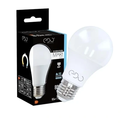 Imagen de EDO Bombilla LED MARI 8,5W Blanco Frío 6500K Lámpara con Casquillo E27 806 Lumen No Regulable de Bajo Consumo Bombillas Máxima Eficiencia 220 240 V