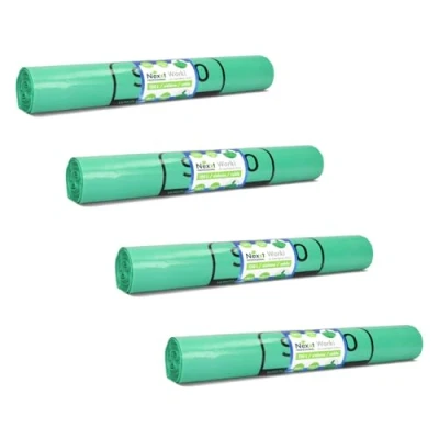 Imagen de Emerson 80 bolsas de basura resistentes, extrafuertes, paquete 4 rollos verdes, capacidad 120 l, 70 x 105 cm, estables plástico reciclado ecológico