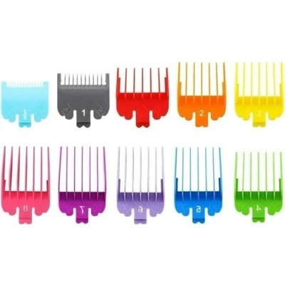 Imagen de ZMDMAH 10 Pcs peines Maquina Cortar Pelo, Juego de para el pelo 1,5 mm 3 4,5 6 13 16 19 22 25 Deslizantes Máquina Tijera Accesorios Cortapelos