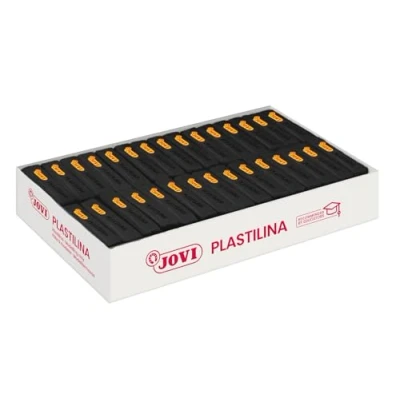 Imagen de Jovi Caja de plastilina, 30 Pastillas 50 g, Color Negro (7015), 350 gramos