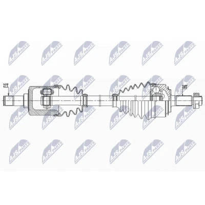 Imagen de NTY NPW HD 085 Árbol de transmisión Eje delantero, izquierda 666 93 HONDA: Accord 7 Limousine, CR V 2, Tourer