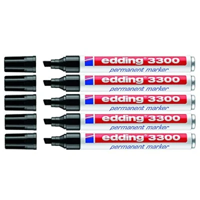 Imagen de Edding Rotulador permanente 3300, recargable, 1 5 mm (5 unidades), color negro