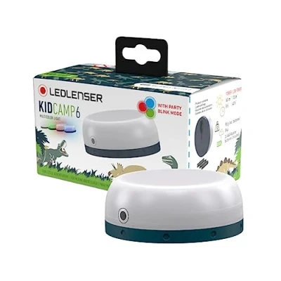 Imagen de Ledlenser KIDCAMP6 Farol LED seguro y resistente para niños, efecto de reducción deslumbramiento los ojos, apagado automático, luz ambiente, 1 unidad, color verde
