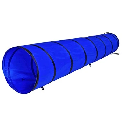 Imagen de lionto Túnel para Perros de Juegos Agilidad Mascotas, (M) 300x50 cm Azul