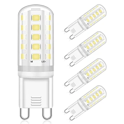 Imagen de Eco.Luma G9 LED Bombillas 5W, Halógeno Equivalente 40W, Blanco Frío 6000K, AC220 240V No Regulable Sin Parpadeo Lámparas G9, Ángulo de Haz 360 LED, Paquete 4
