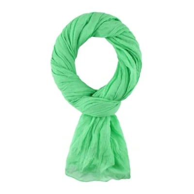 Imagen de ALLEE DU FOULARD Bufanda Fular Pañuelo Estola Chal 100% Algodón Verde Manzana Tamaño 200 X 110 CM Mujer y Hombre Cómodo Ligero