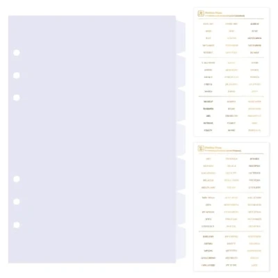 Imagen de DY.2ten 7 Hojas A5 Separadores Archivador 6 Anillas,Transparencia fichas de índice plástico,Índice Clasificaciones,Divisores Carpeta Anillo A5(21cm x 14.2cm)
