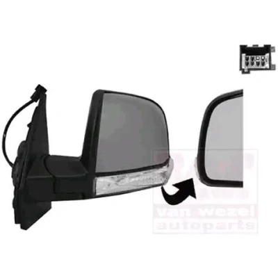 Imagen de espejo retrovisor Van Wezel 1638807 izquierda imprimado completo, convexo, para ajuste elect. espejo, calefactable, sin gran angular