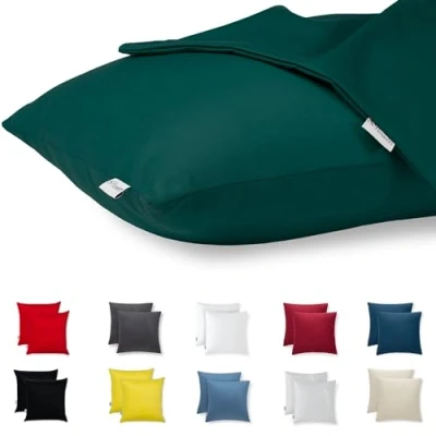 Imagen de Flowen Fundas de Cojin 60x60 100% Algodón Juego 2 Funda Almohada Sofá Decorativas con Cremallera Invisible Tejido Suave y Lavable Antiácaros Transpirable Hipoalergénico para Cama Silla