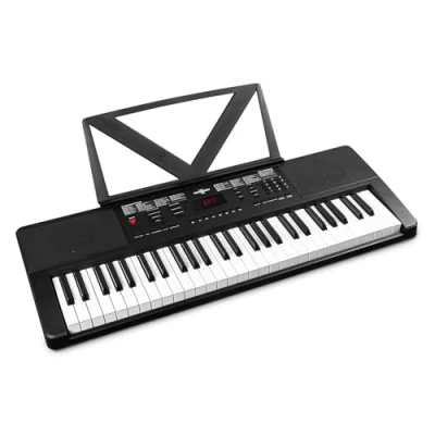 Imagen de MAX Rhapsody54 Teclado piano con soporte de partituras para principiantes y avanzados, eléctrico 54 teclas altavoces, display, 50 canciones demo, función aprendizaje, 600 sonidos