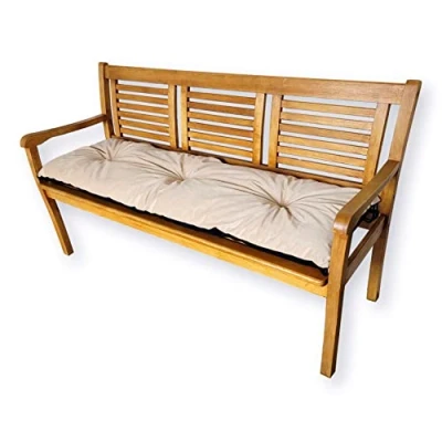 Imagen de 4L Textil cojin Jardin Cojines Exterior para palets Bancos Pallet (120x40 cm, Beige)