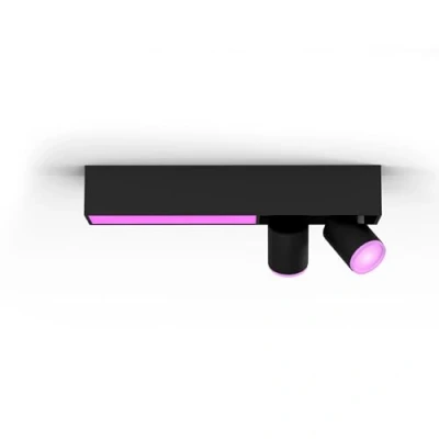 Imagen de Philips Hue White &amp; Color Ambiance Centris de 2 piezas, regulable, 16 millones colores, controlable mediante app, compatible con Amazon Alexa, negro