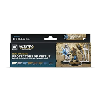 Imagen de Acrylicos Vallejo WizKids Protectors of Virtue Juego de Pintura (8 x 8 ml) Construcción maquetas, ml (Paquete 8) (214960)