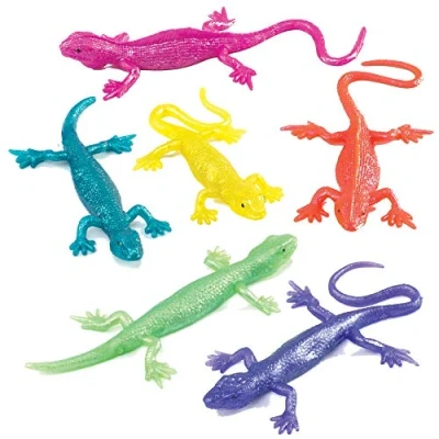 Imagen de Baker Ross Lagartos Elásticos Pequeños (Pack de 8) Juguetes infantiles para bolsas cotillón o piñatas (P515)