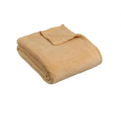 Imagen de DAMDAM GO Manta De Sofá Suave y Calido, Polar para Cama 100% Poliester 130x160 cm Beige