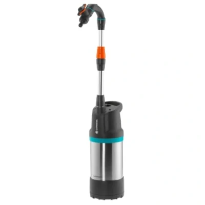 Imagen de Bomba para recogida de aguas pluviales GARDENA 4700/2 inox automatic: sumergible a presión con filtro integrado, caudal 4700 l/h, carcasa acero inox, válvula ajustar el (1766 20)