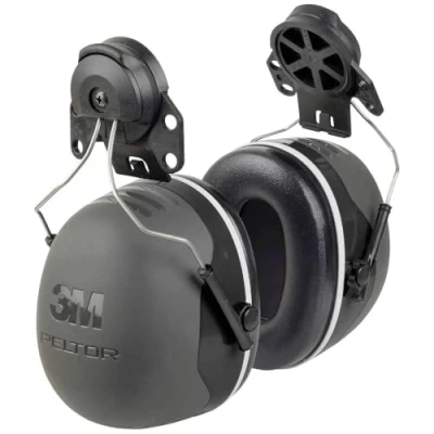 Imagen de 3M PELTOR X5P3 Orejeras para casco con anclaje P3E 35db Alta Visibilidad (1 orejera/caja), Negro
