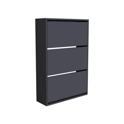 Imagen de [en.casa] Zapatero para Pisos Pequeños Mueble Recibidor 3 Puertas Abatibles Capacidad máx. 18 Pares de Calzados Aglomerado 110 x 74 24 cm Antracita