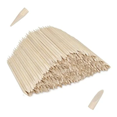Imagen de 400 Piezas Palos de Madera Naranja Doble Cara Palillos La Cutícula del Clavo, Palillo Arte para Manicura y Pedicura 11.5cm