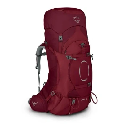 Imagen de Osprey Ariel 55 Mochila de Mujer para excursiones, Rojo (Claret Red), Talla WM/L