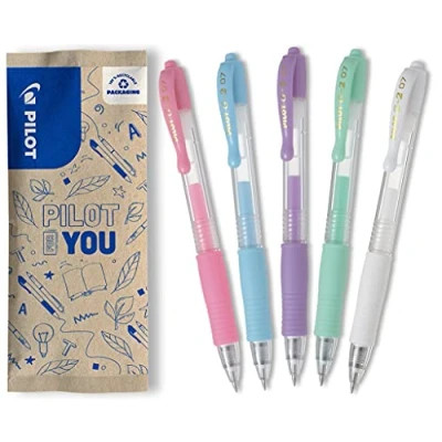 Imagen de PILOT G2 Bolígrafo de gel (5 unidades, color rosa, azul, violeta, verde, blanco)