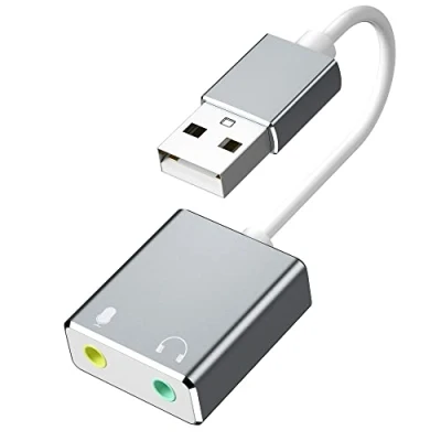 Imagen de Tarjeta de Sonido USB Externa, Adaptador a Jack 3.5 mm,Tarjeta Externa Audio y Microfono 3.5mm para su Ordenador o Laptop Conecta Altavoces estéreo, Auriculares micrófono.