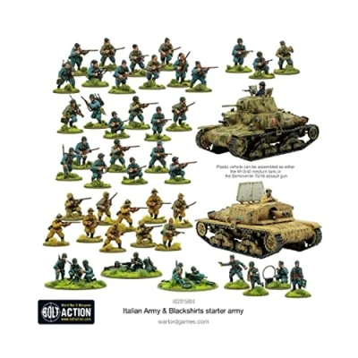 Imagen de Warlord Games Ejército italiano y Blackshirts Starter Army miniaturas de plástico a escala 28 mm para acción pernos, altamente detalladas la Segunda Guerra Mundial juegos