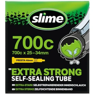 Imagen de Slime 30062 Cámara Interior de Bicicleta con Sellante Pinchazos Slime, Sellado Autónomo, Prevenir y Reparar, Válvula Presta, 28/32 622 mm (700x28/32c)