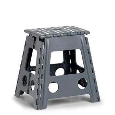 Imagen de Zeller 13037 Premium Taburete Plegable (plástico, soporta hasta 150 kg, 38,5 x 31,5 39 cm, tamaño Grande), Color Gris