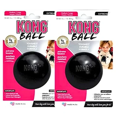 Imagen de KONG Extreme Ball Juguete de caucho Para mandíbulas potentes, negro Perros Medianos/Grande