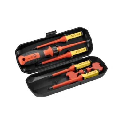 Imagen de Hogert Technik HT1S998 Kit de atornilladores 8 PZ2 x 100 mm, PH2 PH1 80 mm Caja plástico magnético