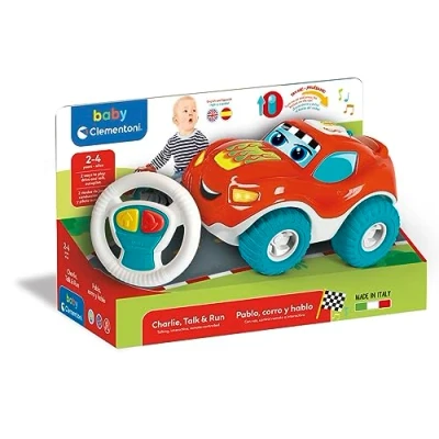 Imagen de Clementoni 61385 Pablo, Corro y Hablo Coche Rojo Teleridigido, con Botones Interactivos Educativos, Mando de Volante, a Partir 2 Años, Juguete en Español