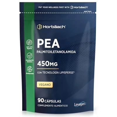 Imagen de Palmitoiletanolamida PEA Levagen Plus Alta resistencia 450 mg 90 Cápsulas Veganas by Horbaach