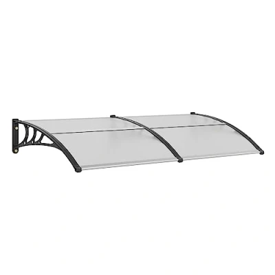 Imagen de VEVOR Toldo para Puerta de Entrada 965x1987 mm Marquesina Exterior Tejadillo Protección Transparente PC Soporte ABS Resistente UPF 50+ contra Rayos UV, Lluvia, Nieve