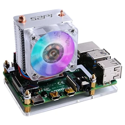 Imagen de GeeekPi Ice Tower CPU Cooling Fan para Raspberry Pi 4 Modelo B y 3B + 3 B(Transparente)