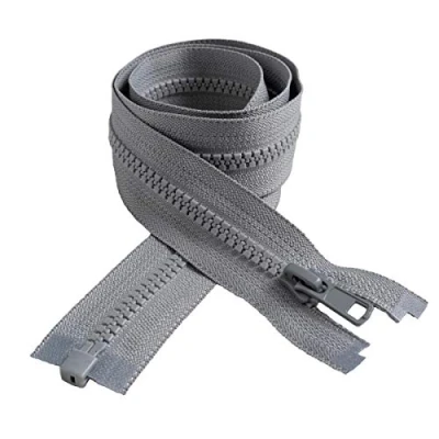 Imagen de IPEA Cremallera de tamaño #5 Longitud 70 cm 2 piezas Dos cremalleras divisibles para decoración costura chaquetas Ancho 30 mm Color Gris