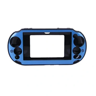 Imagen de OSTENT Funda protectora de piel aluminio metalizada colorida compatible con Sony PS Vita PSV PCH 2000 Color azul claro