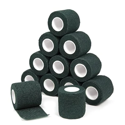 Imagen de Sagafly Venda Cohesiva Envoltura Tape Vet Cinta Bendaje Adhesiva 5cm x 4,5m Vendaje Autoadhesivo Deportiva Cohesivo Vendas para Primeros Auxilios Deportes (Verde Oscuro)