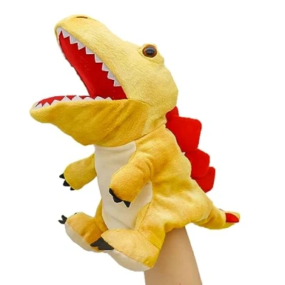 Imagen de lilizzhoumax Estegosaurio de Peluche Marioneta Mano, Dinosaurio Lindas Muñecas Relleno Roedores, Bonitos Juegos rol, Juguetes interactivos educación temprana para niños
