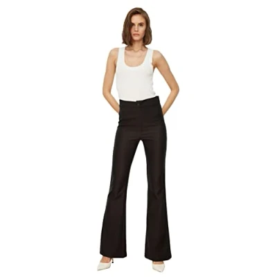 Imagen de Trendyol Black High Waist Spanish Trousers Calzoncillos, 42 De Las Mujeres