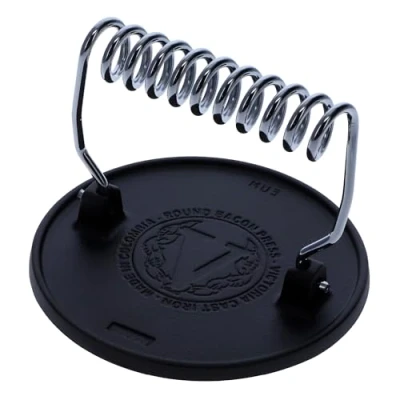 Imagen de VICTORIA Prensa Hamburguesas Smash Burger Hierro Fundido Curado 16,5cm Aplastador de Carne para Barbacoa Profesional, Mango Resistente al Calor, Curada Antiadherente Libre PTFE