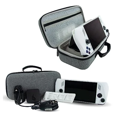 Imagen de Funda rígida para ASUS Rog Ally/ROG Ally X Game Console, Material EVA y cómoda Correa de Mano Consola Accesorios con Soporte Integrado