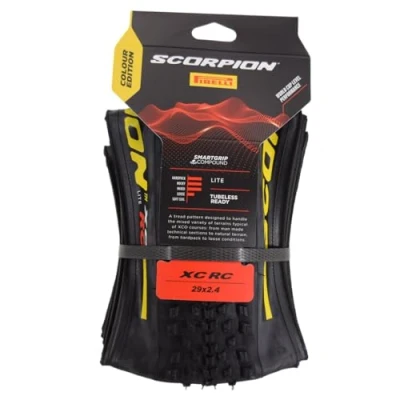 Imagen de PIRELLI Scorpion XC RC Lite 29 x 2.4 Yellow Cubiertas, Adultos Unisex, Negro, ESTANDAR
