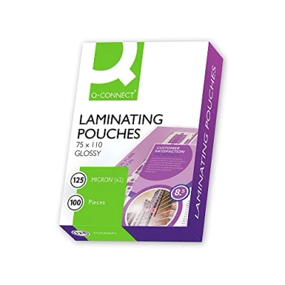 Imagen de Bolsa de plastificar q connect 110 x 75 mm 125 mc carnet identidad caja 100 unidades