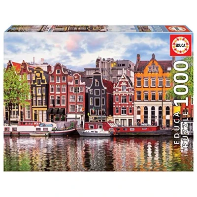 Imagen de Educa Puzzle de 1000 Piezas para Adultos Ciudad Ámsterdam. Incluye Pegamento Fix Puzzle. A Partir 14 años (18458)